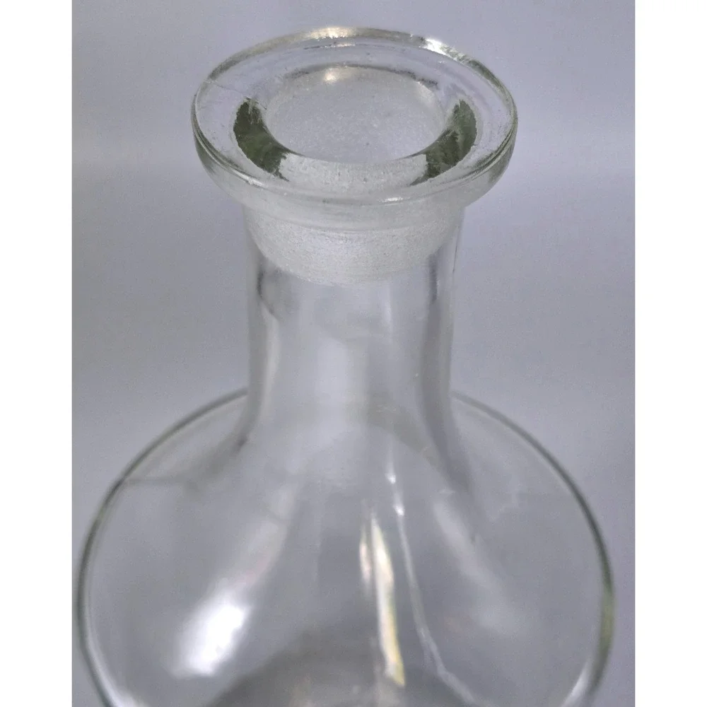 Early American Hand Blown Clear Glass Apothecary Bottle Decanter Vase Heavy 9in
